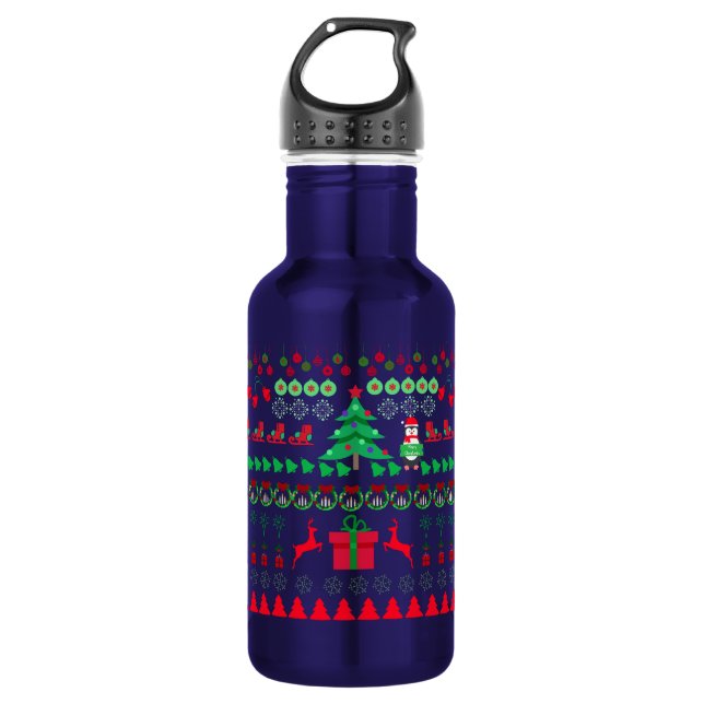 Botella De Agua diseño de suéter feo (Anverso)