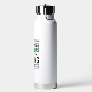 Botella De Agua Diseño de suéter feo de pesca de Navidad