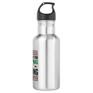 Botella De Agua Diseño de suéter feo de pesca de Navidad