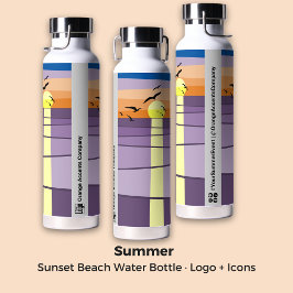 Botella De Agua Diseño de Sunset para personalizados ・ Evento y Co