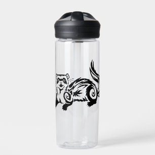 Botella De Agua Diseño de tatuaje de ferret tribal