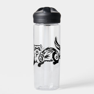 Botella De Agua Diseño de tatuaje de ferret tribal