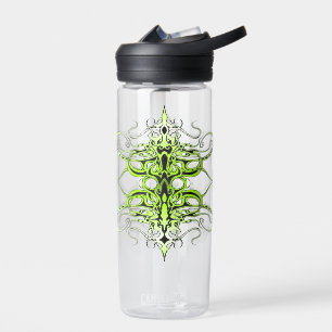 Botella De Agua Diseño de tatuaje tribal Personalizado verde