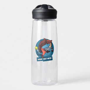 Botella De Agua Diseño de tiro de truco de tenis con texto persona