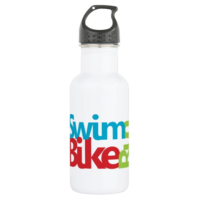 Botella De Agua Diseño de triatlón fresco y único (Anverso)