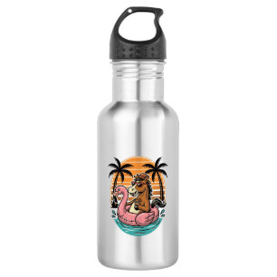 Botella De Agua Diseño de vacaciones de verano de flamenco de caba