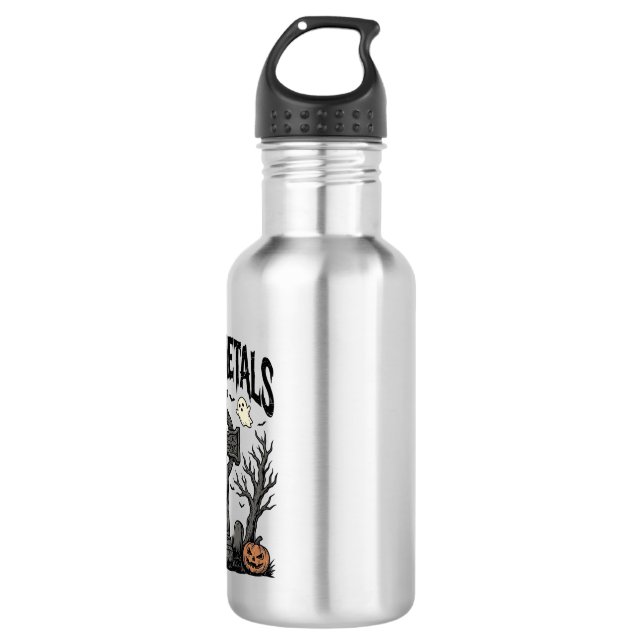 Botella De Agua Diseño de vector cementerio de Halloween de metale (Anverso)