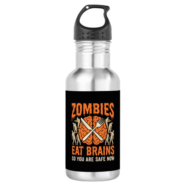 Botella De Agua Diseño de vector de Halloween de zombie divertido  (Anverso)