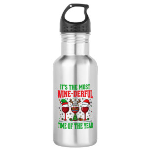 Botella De Agua Diseño de vino tinto navideño maravilloso