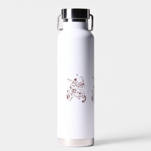 Botella De Agua Diseño decorativo rojo anaranjado