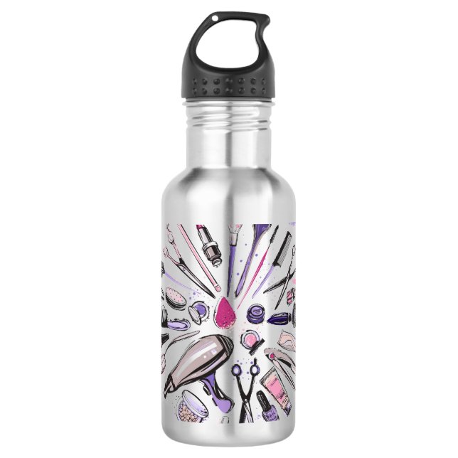 Botella De Agua Diseño del círculo del maquillaje (Anverso)