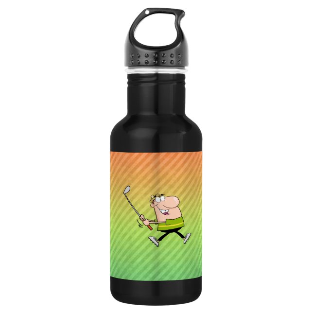 Botella De Agua Diseño del golfista del dibujo animado (Anverso)