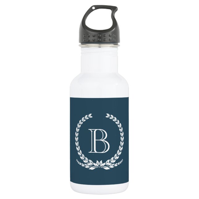 Botella De Agua Diseño del monograma (Anverso)