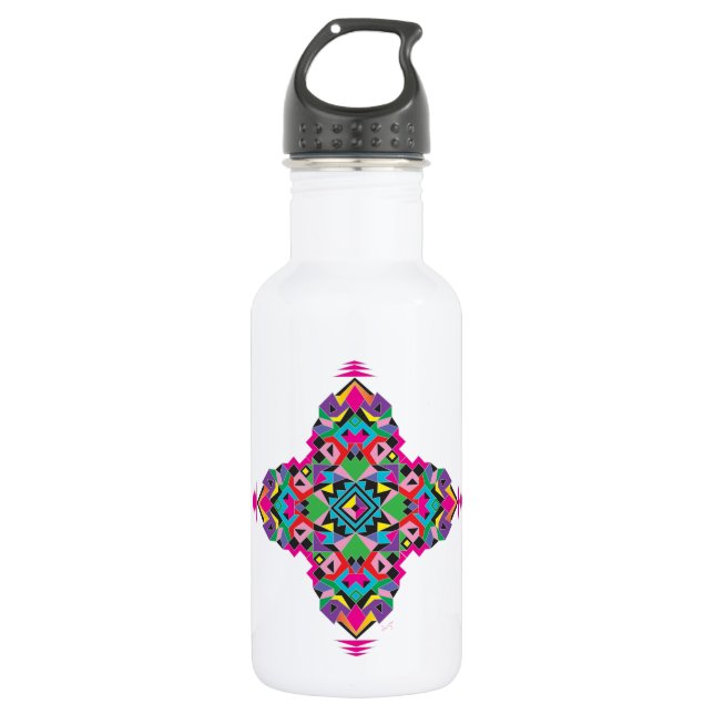 Botella De Agua Diseño del patrón Aztez (Anverso)