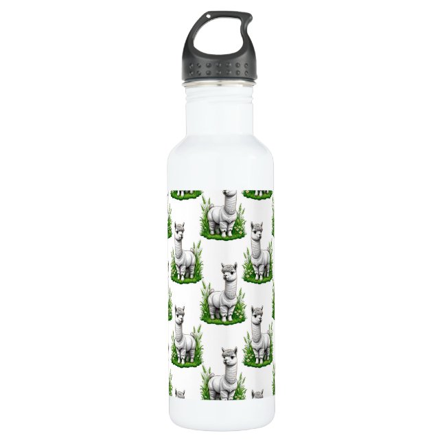 Botella De Agua Diseño del patrón de camello llama Alpaca (Anverso)