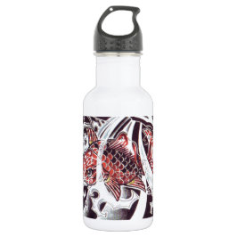 Botella De Agua Diseño del tatuaje de Koi Rojo