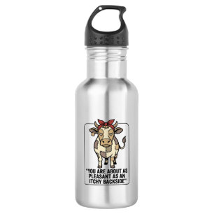 Botella De Agua Diseño divertido camiseta vintage vaca gruñona par