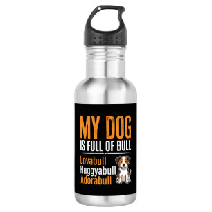 Botella De Agua Diseño Divertido de Perro Lleno de Hype