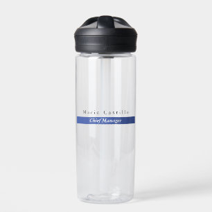 Botella De Agua Diseño elegante azul blanco Minimalista