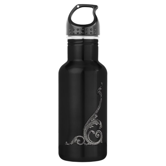 Botella De Agua Diseño elegante de Swirl Gótico (Anverso)