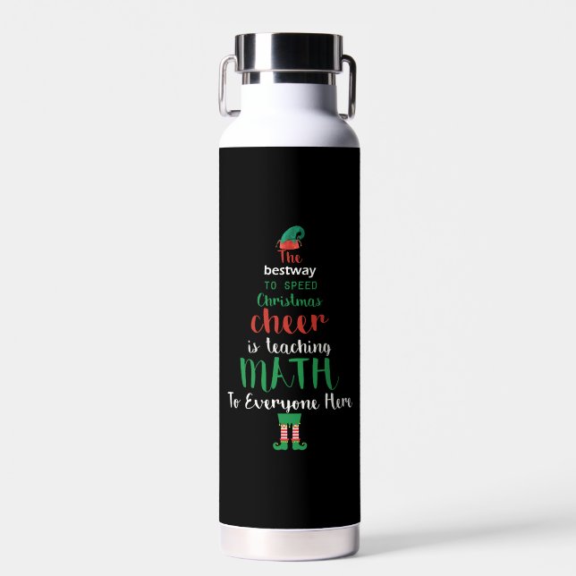 Botella De Agua Diseño Elf Gift de Maestros Navidades (Delantero)
