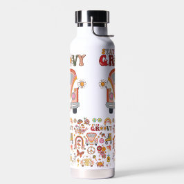 Botella De Agua Diseño floral Boho Daisy Flowers Retro Groovy
