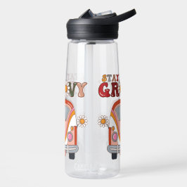 Botella De Agua Diseño floral Boho Daisy Flowers Retro Groovy