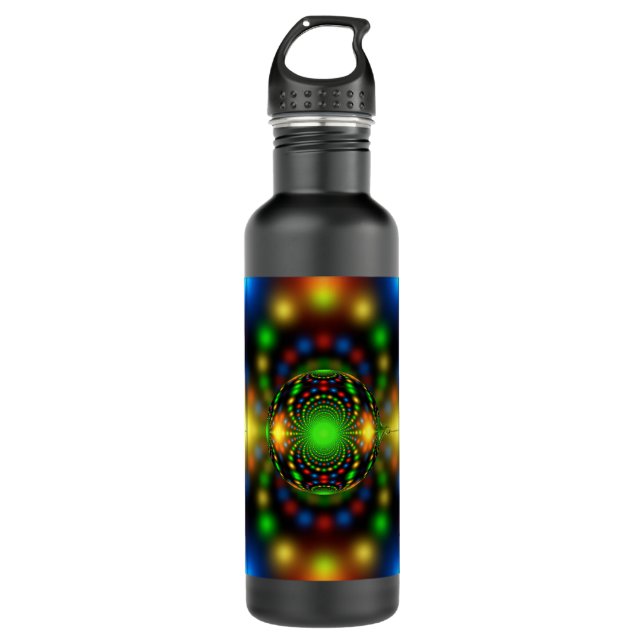 Botella De Agua Diseño fractal de adorno navideño-29440 (Anverso)