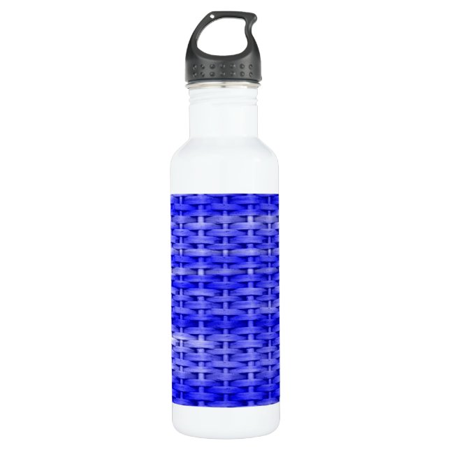 Botella De Agua Diseño gráfico de arte de mimbre azul (Anverso)