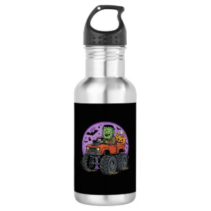 Botella De Agua Diseño gráfico de camión monstruo de Frankenstein