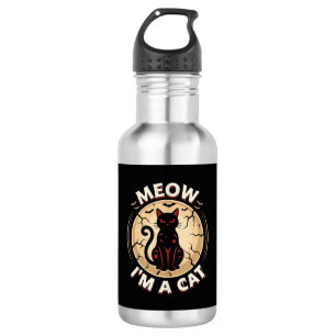 Botella De Agua Diseño gráfico de gato Meow Halloween_1