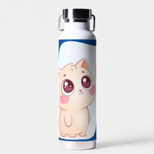 Botella De Agua Diseño Kawaii de Felino Adorable Gato Lindo