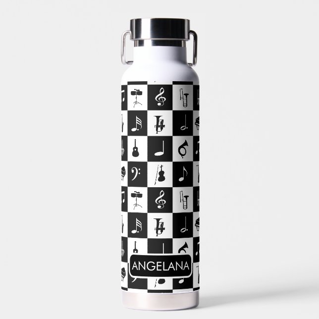 Botella De Agua Diseño musical contemporáneo personalizado (Delantero)