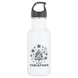 Botella De Agua Diseño navideño navideño minimalista