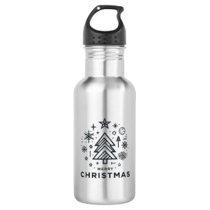 Botella De Agua Diseño navideño navideño minimalista