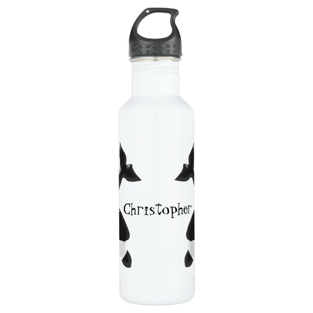 Botella De Agua Diseño Orca Simplemente Añadir Nombre (Anverso)