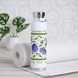 Botella De Agua Diseño personalizado de las flores de Hydrangea