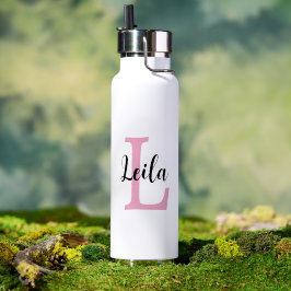 Botella De Agua Diseño personalizado de monograma de nombre en gui