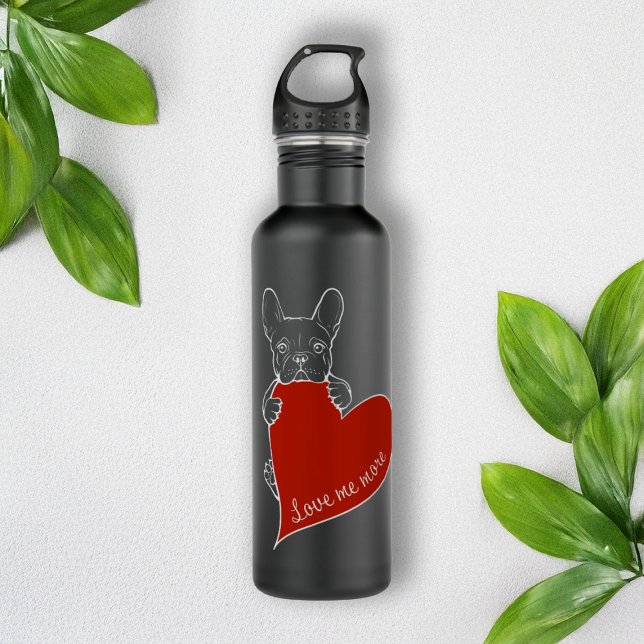 Botella De Agua Diseño personalizado de perros de corazón rojo en  (Subido por el creador)