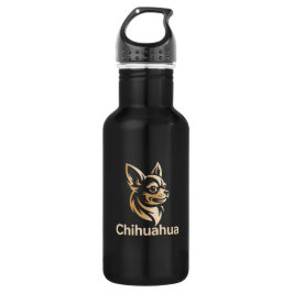 Botella De Agua Diseño Premium de Chihuahua en Dorado