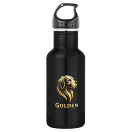 Botella De Agua Diseño Premium de Golden en Dorado
