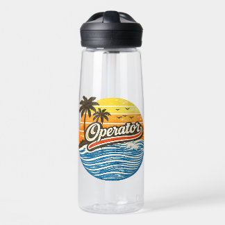 Botella De Agua Diseño Retro Atardecer Operator