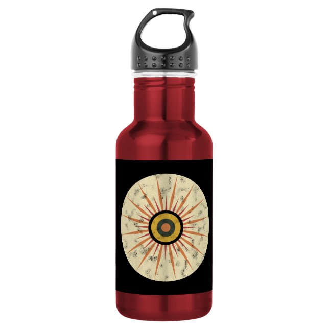 Botella De Agua Diseño Retro Boho de Explosión Solar (Anverso)