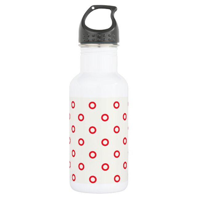 Botella De Agua Diseño retro de punto de círculo rojo (Anverso)