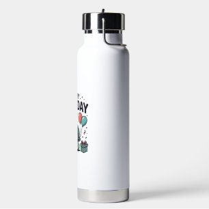 Botella De Agua Diseño vectorial de fiesta de cumpleaños de tortug