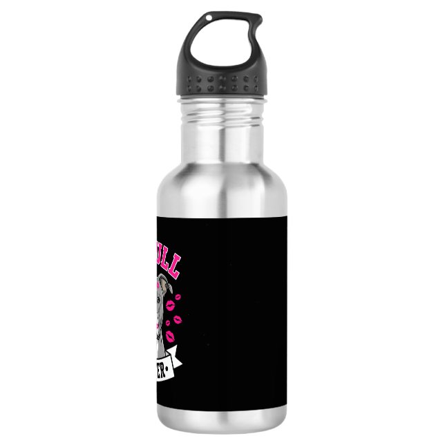 Botella De Agua Diseño Vectorial de Hermana Amante de Pitbull (Anverso)