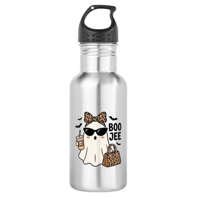 Botella De Agua Diseño Vectorial de Lazo de Leopardo de Fantasma B (Anverso)