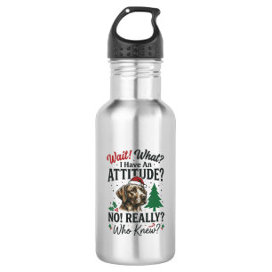 Botella De Agua Diseño Vectorial de Navidad con Perro Divertido_1