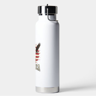 Botella De Agua Diseño vectorial patriótico águila caballo Vintage