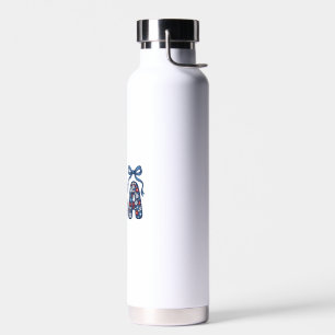 Botella De Agua Diseño vectorial patriótico de lazo floral USA_1